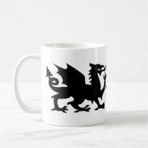 Black Winged Wales Dragon On Mug, Glass or Travel