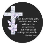 Black with Blue Cross & Butterflies Stickers