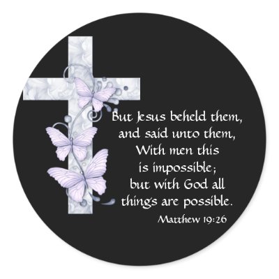 Black with Blue Cross & Butterflies Stickers by mrssocolov2