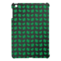 Black with green shamrocks and hearts iPad mini covers