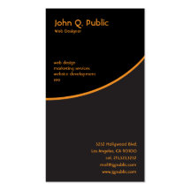 Black with Orange Business Card