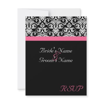 Black with Pink Passion Wedding Matching RSVP by CustomInvites