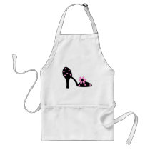 Black With Pink Polka Dot Shoe Apron