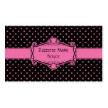 Black with Pink Polka Dots Business Card