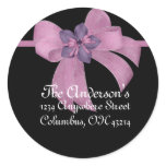 Black with Purple Bow/Ribbon Address Labels
