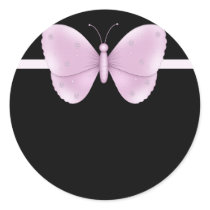 Black with Purple Butterfly Stickers
