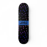 Black with rainbow colour rain drops. skate board decks