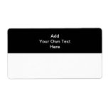 Black with White Area and Custom Text. labels