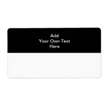 Black with White Area and Custom Text. Shipping Label