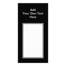 Black with White Area and Custom Text. Personalized Photo Card