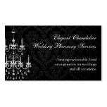 Black with White Chandelier Silhouette Business Card Templates