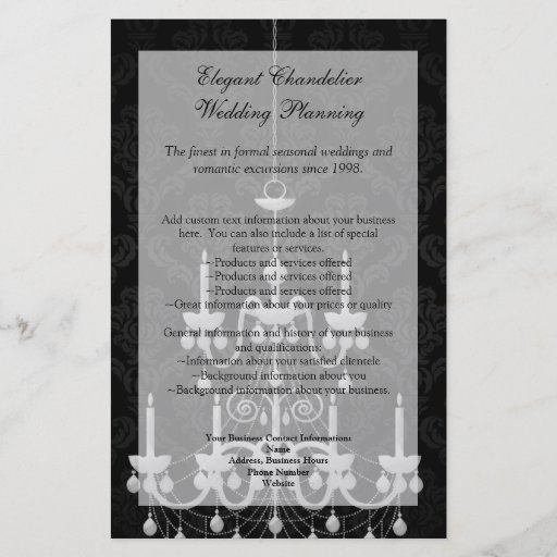 Black with White Chandelier Silhouette Flyer