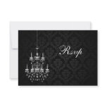 Black with White Chandelier Silhouette Announcement