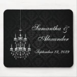 Black with White Chandelier Silhouette Mousepad