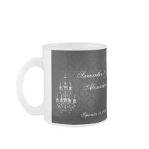 Black with White Chandelier Silhouette Coffee Mugs