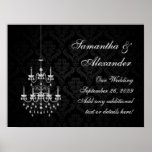 Black with White Chandelier Silhouette Posters