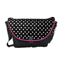 Black With White Polka-Dot: Messenger Bag