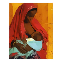 black woman breast-feeding modelo de papel de carta