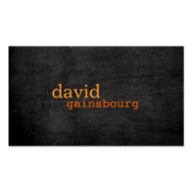 Black Wood Orange Typography Business Card