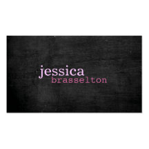 Black Wood Pink Typography Business Card