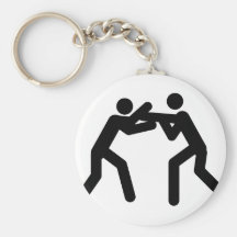 black wrestling sport icon key chain
