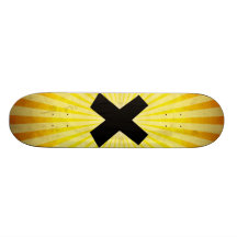 Black X; Yellow Skate Board Deck