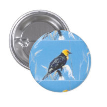 Black & Yellow Bird Pin Button ! !