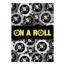 Black yellow casino gambling party custom announcement