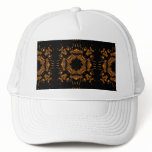 Black, Yellow copper Floral Damasks Retro Pattern