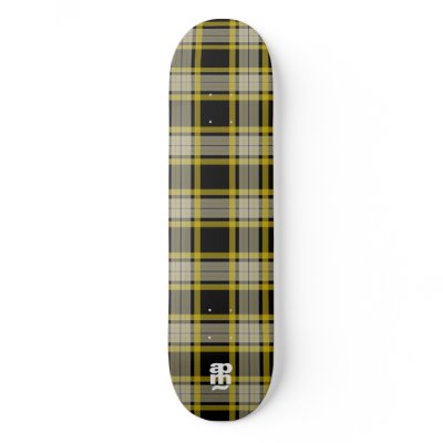 Black & Yellow Plaid Skate Board Decks by CheetaFight