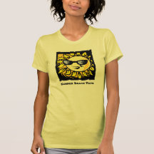 Black Yellow Sun with Sunglasses Summer Beach Days Tshirts