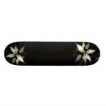 Black Yellow & White Swirly Flower by Naomi Custom Skateboard