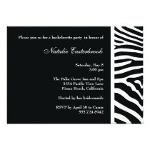 Black Zebra Bachelorette Party Invitation invitations