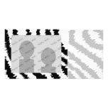 Black Zebra Print Pattern. Custom Photo Card