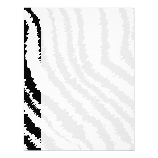 Black Zebra Print Pattern. Customized Letterhead