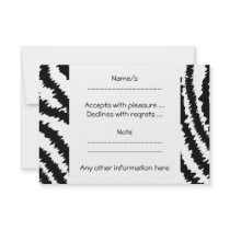 Black Zebra Print Pattern. Personalized Invitation