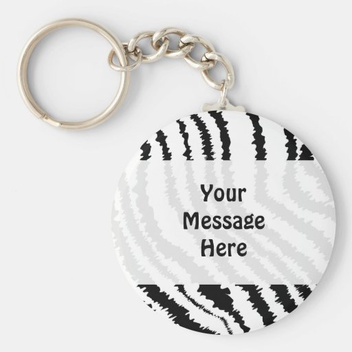 Black Zebra Print Pattern. Keychain