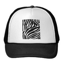 Black Zebra Print Pattern Mesh Hats