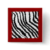 Black Zebra Print Pattern on Deep Red. Buttons