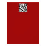 Black Zebra Print Pattern on Deep Red. Letterhead Design