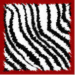 Black Zebra Print Pattern on Deep Red. Acrylic Cut Out