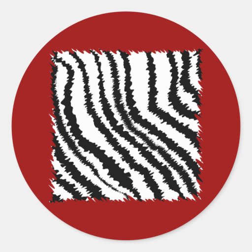 Black Zebra Print Pattern on Deep Red. Stickers