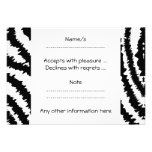 Black Zebra Print Pattern. Personalized Invitation