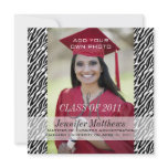 Black Zebra Stripes Print Graduation Announcement