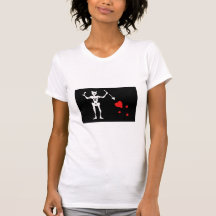 Blackbeard Pirate FLag T Shirts