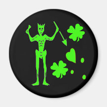 Blackbeard-Shamrock Magnets