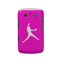 Blackberry Bold Fastpitch Silhouette White on Pink Blackberry Bold Cases