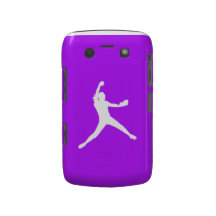 Blackberry Bold Fastpitch Silhouette White on Purp Blackberry Bold Cover