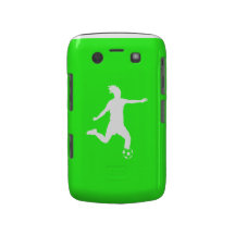 BlackBerry Bold Soccer Silhouette White on Green Case-Mate Blackberry Case