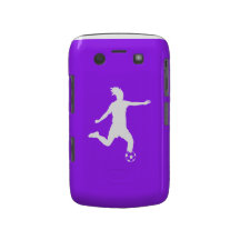 BlackBerry Bold Soccer Silhouette White on Purple Blackberry Bold Case